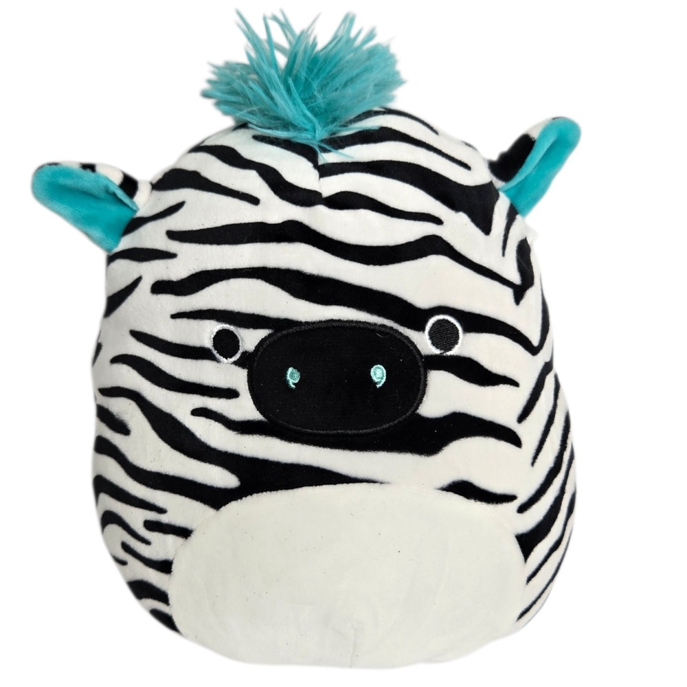 Squishmallows Zeke Zebra 8" Plush‎ Kellytoy Bright Squad Blue Mane Zoo Animal